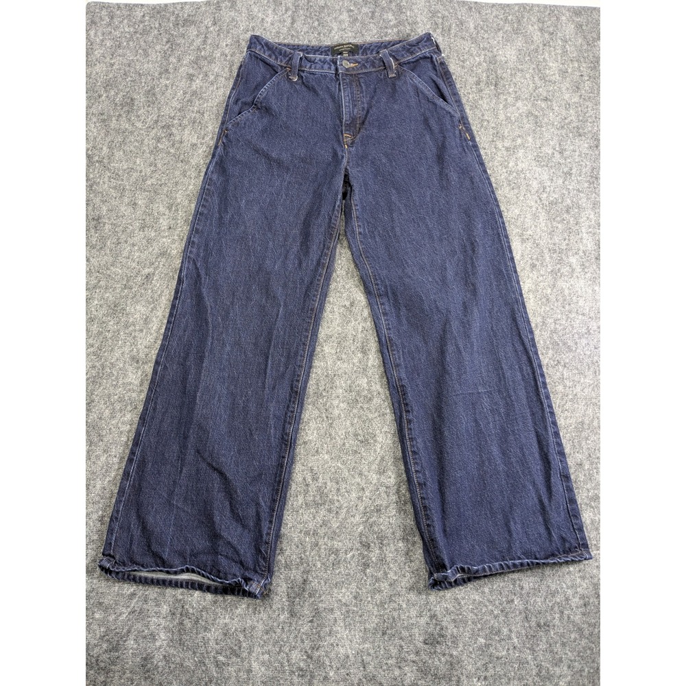 Banana Republic High-Rise Trouser Jeans Womens 29/8 Dark Wash Wide Leg Denim